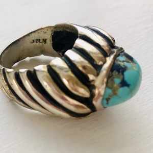 Dian Malouf sterling silver and turquoise ring